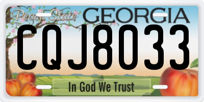 GA license plate CQJ8033