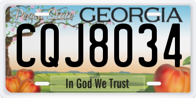 GA license plate CQJ8034