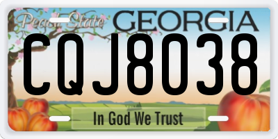 GA license plate CQJ8038