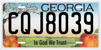 GA license plate CQJ8039