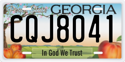 GA license plate CQJ8041