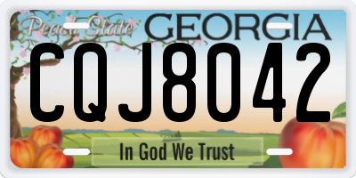 GA license plate CQJ8042