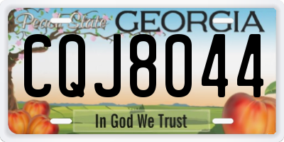 GA license plate CQJ8044