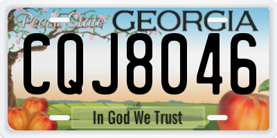 GA license plate CQJ8046