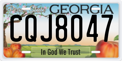 GA license plate CQJ8047