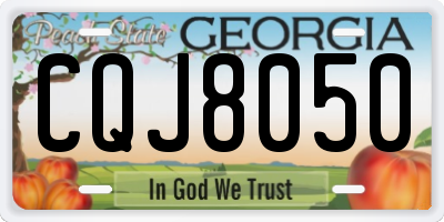 GA license plate CQJ8050