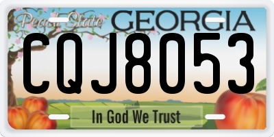 GA license plate CQJ8053