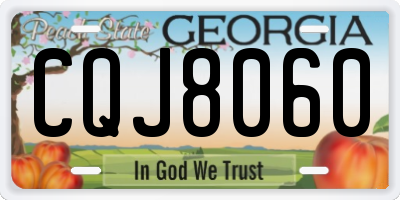 GA license plate CQJ8060