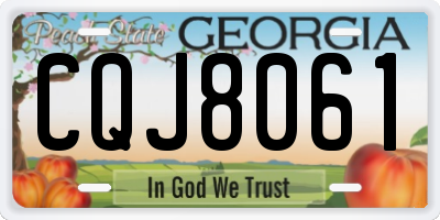 GA license plate CQJ8061
