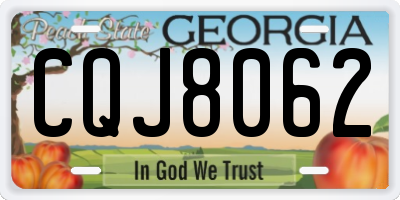 GA license plate CQJ8062
