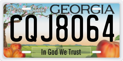 GA license plate CQJ8064
