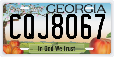 GA license plate CQJ8067