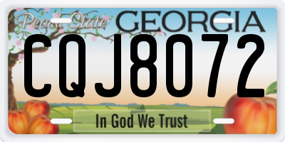 GA license plate CQJ8072
