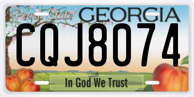 GA license plate CQJ8074