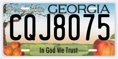GA license plate CQJ8075