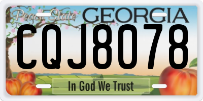 GA license plate CQJ8078