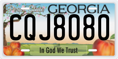 GA license plate CQJ8080