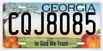 GA license plate CQJ8085