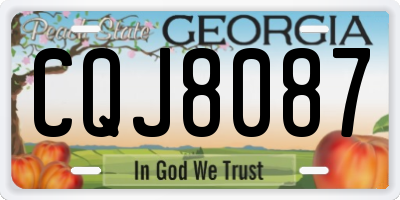 GA license plate CQJ8087