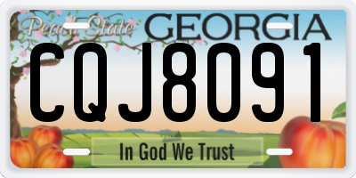 GA license plate CQJ8091