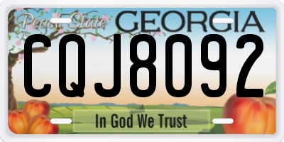 GA license plate CQJ8092