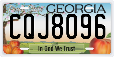 GA license plate CQJ8096