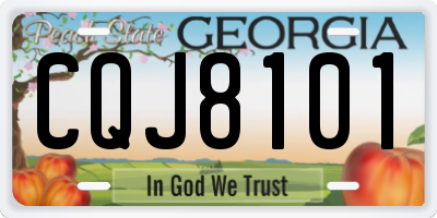 GA license plate CQJ8101