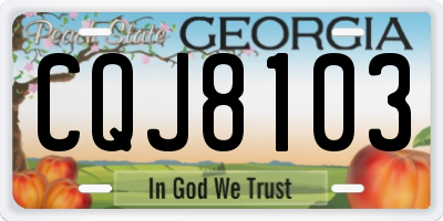 GA license plate CQJ8103