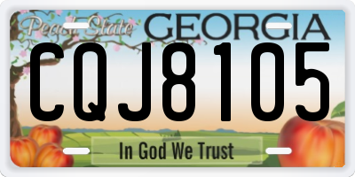 GA license plate CQJ8105