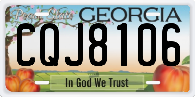 GA license plate CQJ8106