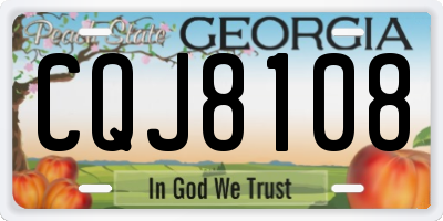 GA license plate CQJ8108