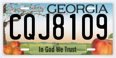 GA license plate CQJ8109
