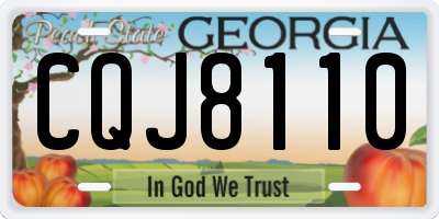 GA license plate CQJ8110
