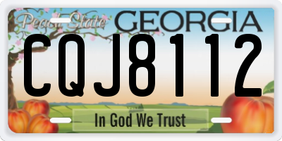GA license plate CQJ8112