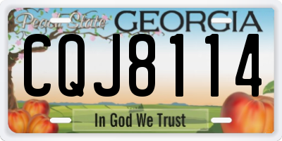 GA license plate CQJ8114