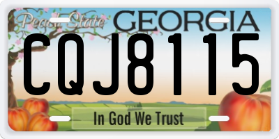 GA license plate CQJ8115