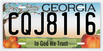 GA license plate CQJ8116
