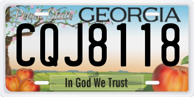 GA license plate CQJ8118