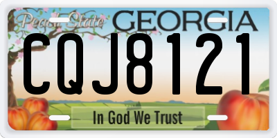 GA license plate CQJ8121