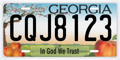 GA license plate CQJ8123