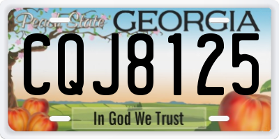 GA license plate CQJ8125