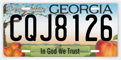 GA license plate CQJ8126