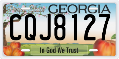 GA license plate CQJ8127