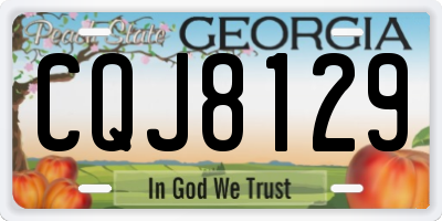 GA license plate CQJ8129
