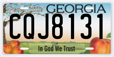 GA license plate CQJ8131