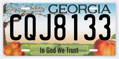 GA license plate CQJ8133