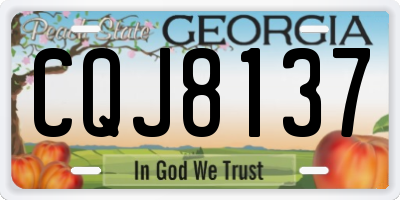 GA license plate CQJ8137