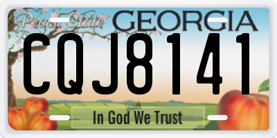 GA license plate CQJ8141