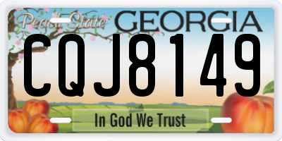 GA license plate CQJ8149