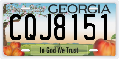 GA license plate CQJ8151